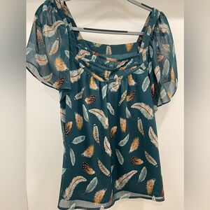 LOFT fall leaf blouse